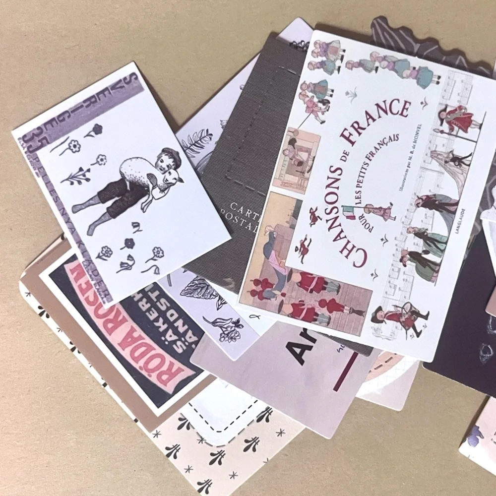 🆕 🎉 vintage minimal retro memo pad junk journal ephemera stationery set